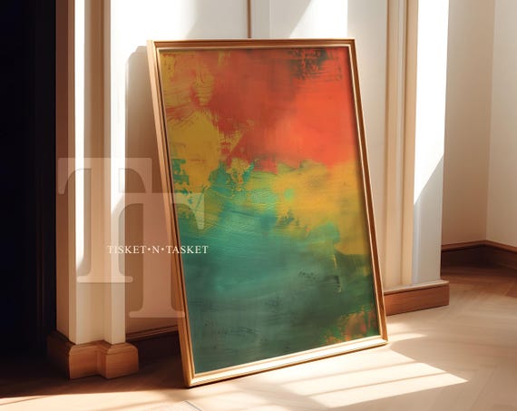Rasta Color Abstract Painting Print Wall Art