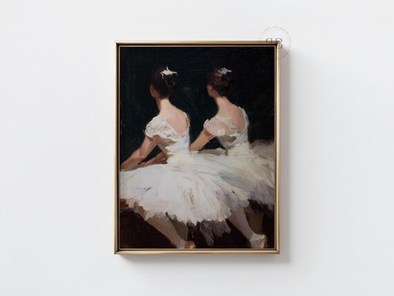 Ballerina Wall Art Impressionist Dancer Painting Ballet Vintage French Elegant Home Decor No889