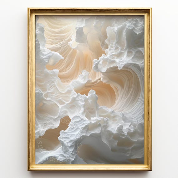 Abstract Cloudscape Art Neutral Tones Earthy Swirl Pattern Wall Decor Minimalist Painting Serene Print 461
