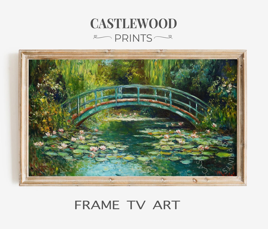 Monet Water Lily Pond Bridge Impressionist Classic Art Poster