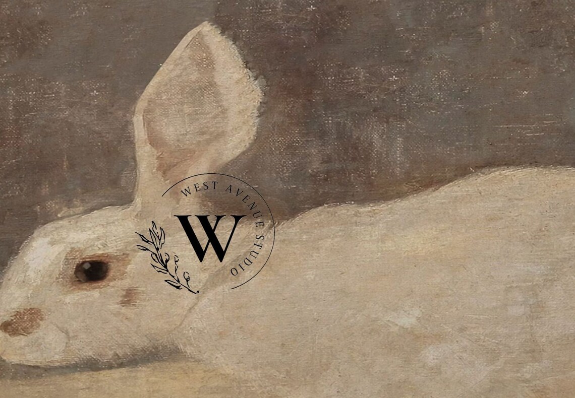 Vintage Rabbit Painting Easter Spring Art Print - Image 3