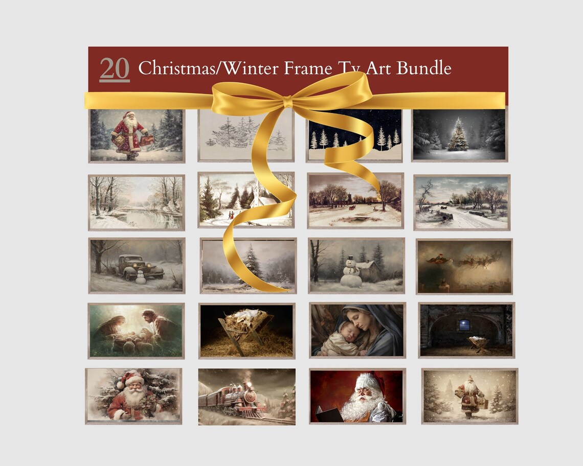 Christmas Religious Holiday Decor Art Print Bundle