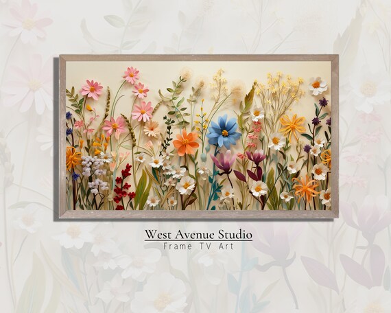 Pastel Wildflower Garden 3D Paper Flower Art Soft Spring Botanical Poster