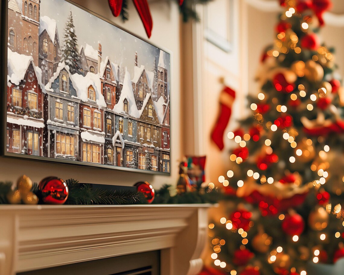 Christmas Village Seasonal Holiday Decor Art Print - Image 5