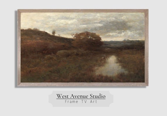 Fall Tv Art Frame Tv Art Textured Fall Decor Auntmn Decor Auntumn Marsh Painting Farmhouse Art Instant Tv Art 103 Tv