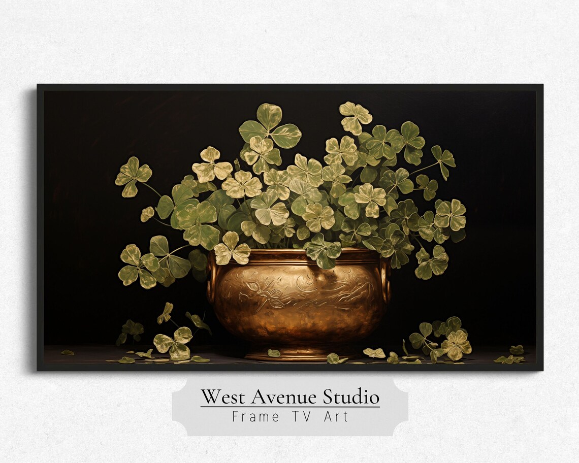 St. Patrick's Day Four Leaf Clover Pot of Gold Art Print - Image 3