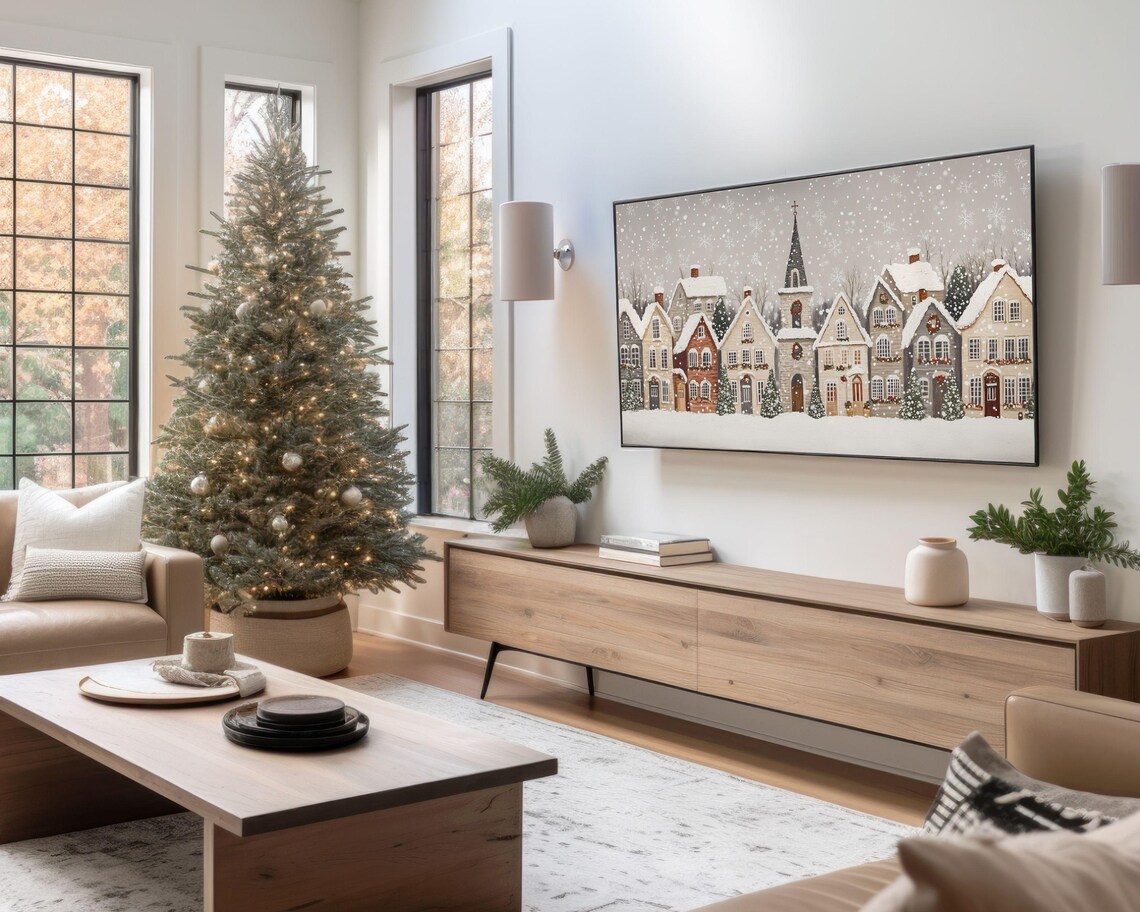 Christmas Village Winter Scene Art Print - Image 5