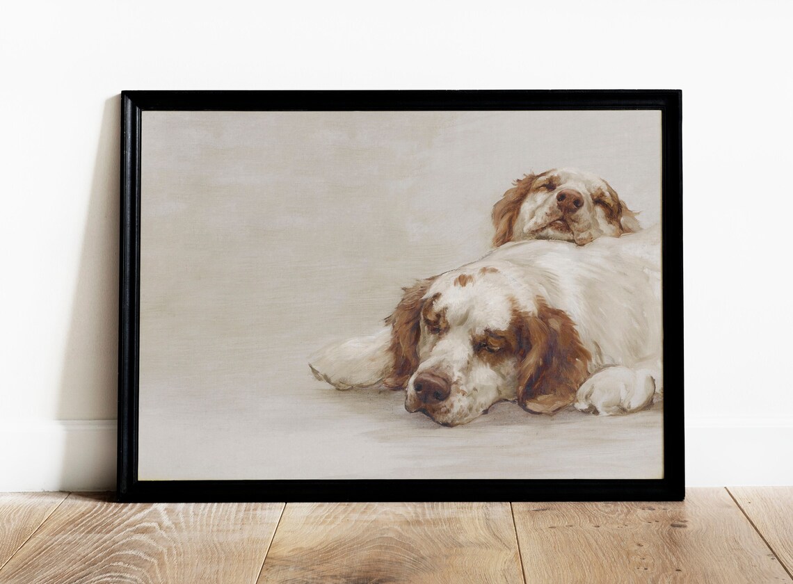 Sweet Slumber Vintage Sleeping Dogs Art Print - Image 2