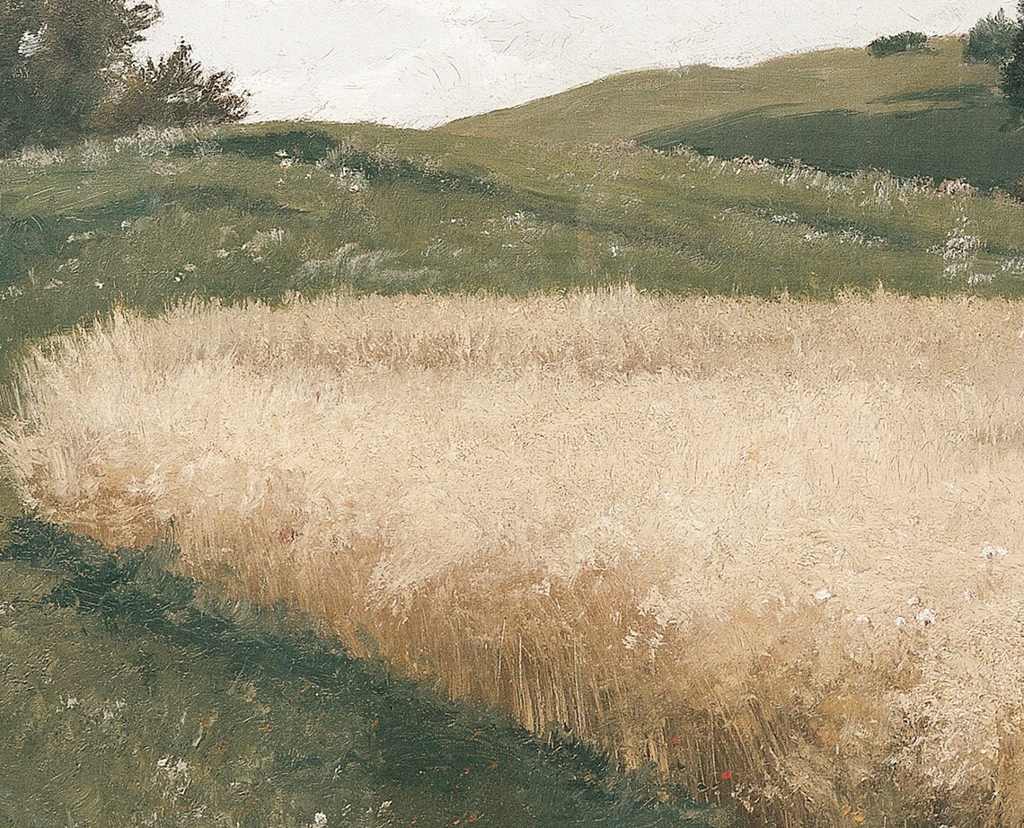 Field Of Oats Vintage Farmland Landscape Art - Image 3