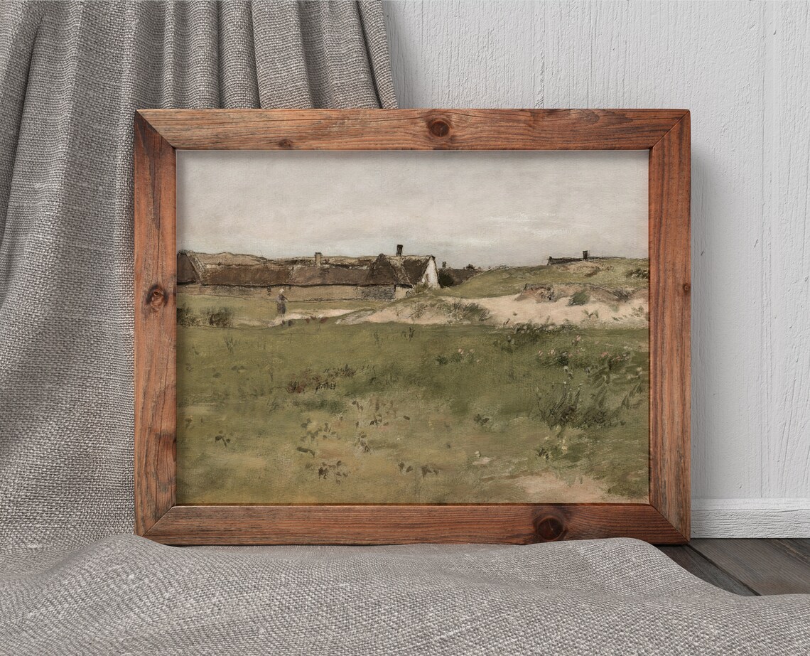 French Farm Vintage Minimal Landscape Art Print - Image 3