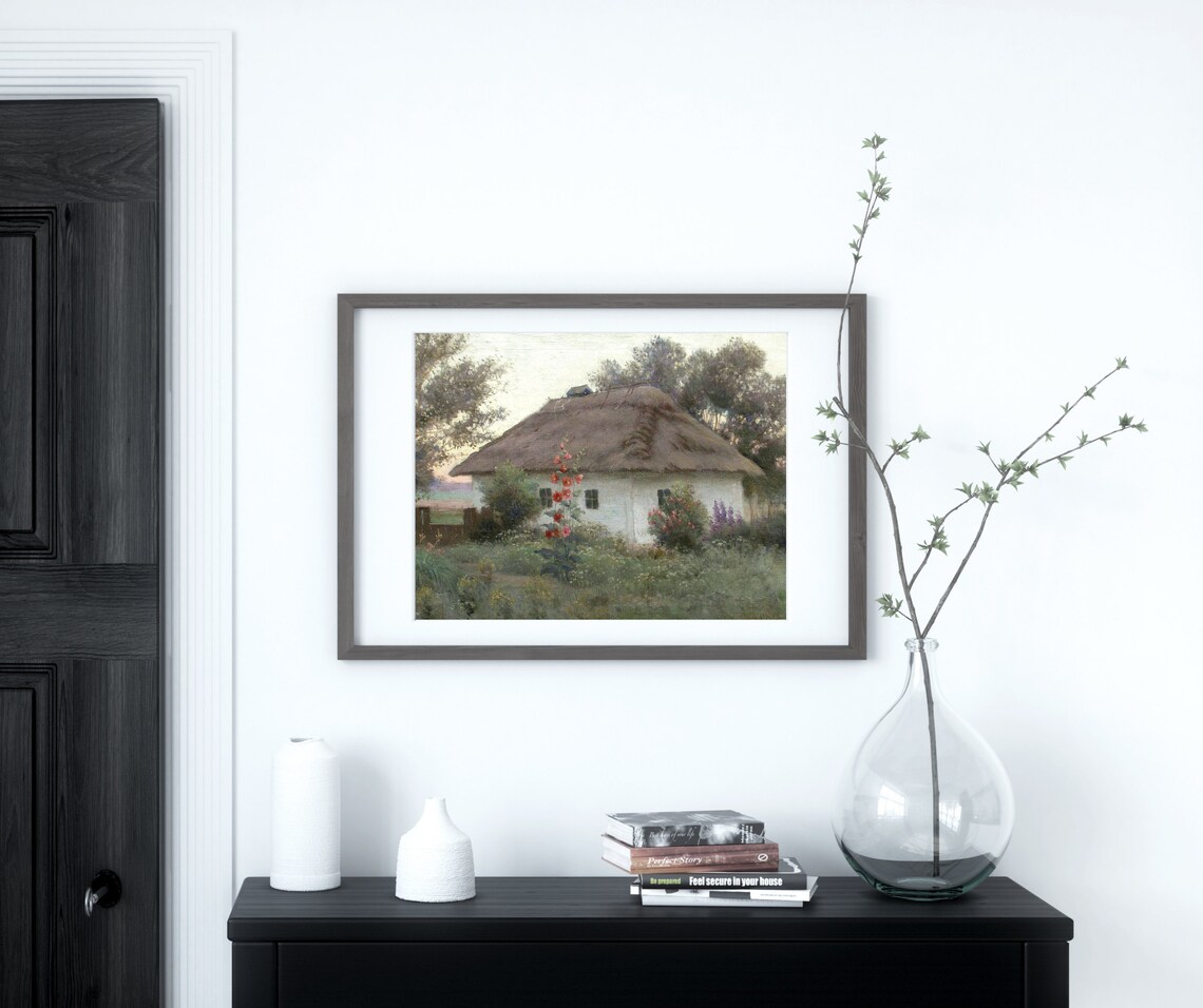 Cottage Garden Vintage European Country House Art Print - Image 2