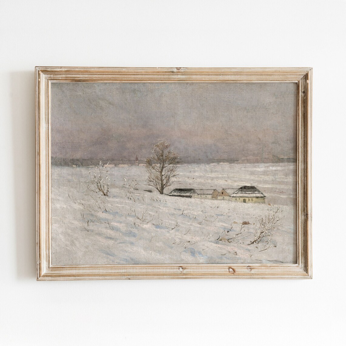 Country Winter Vintage Homestead Landscape Art Print