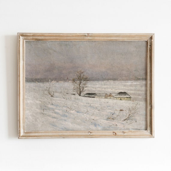 Country Winter Vintage Homestead Landscape Art Print