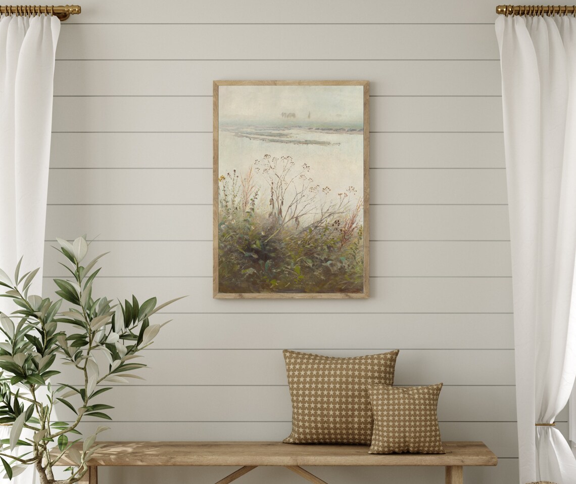 The Shore Vintage Shoreline Botanical Landscape Art Print - Image 3