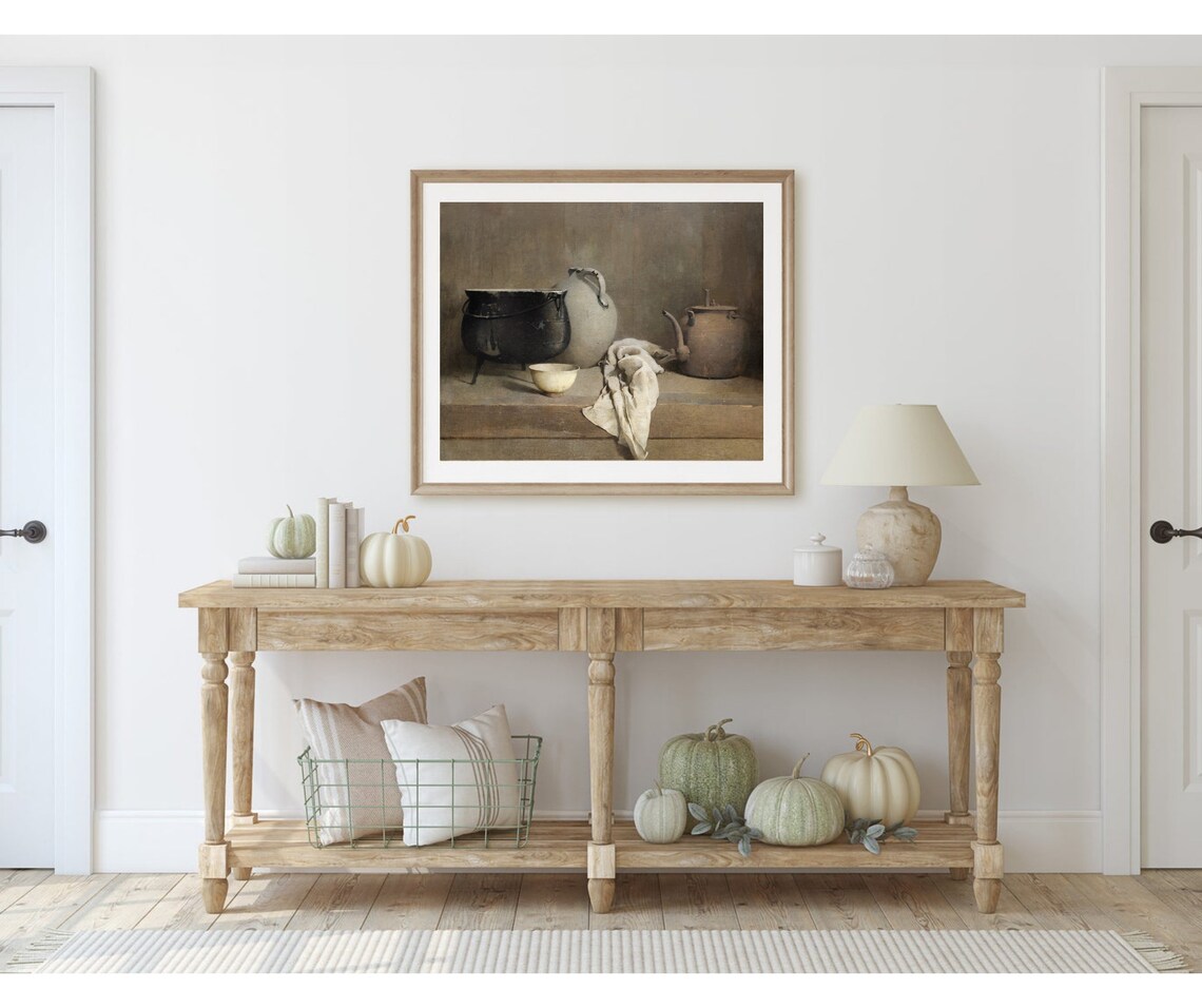 Pot Kettle Still Life Vintage Country Kitchen Art - Image 2