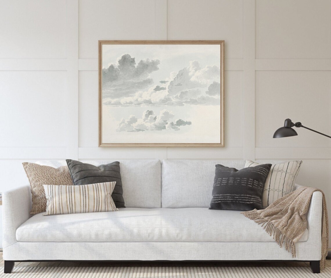 Black And White Cloud Study Vintage Sky Art Print - Image 4