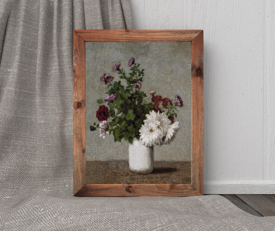 Floral Arrangement Vintage Bouquet Art Print - Image 2