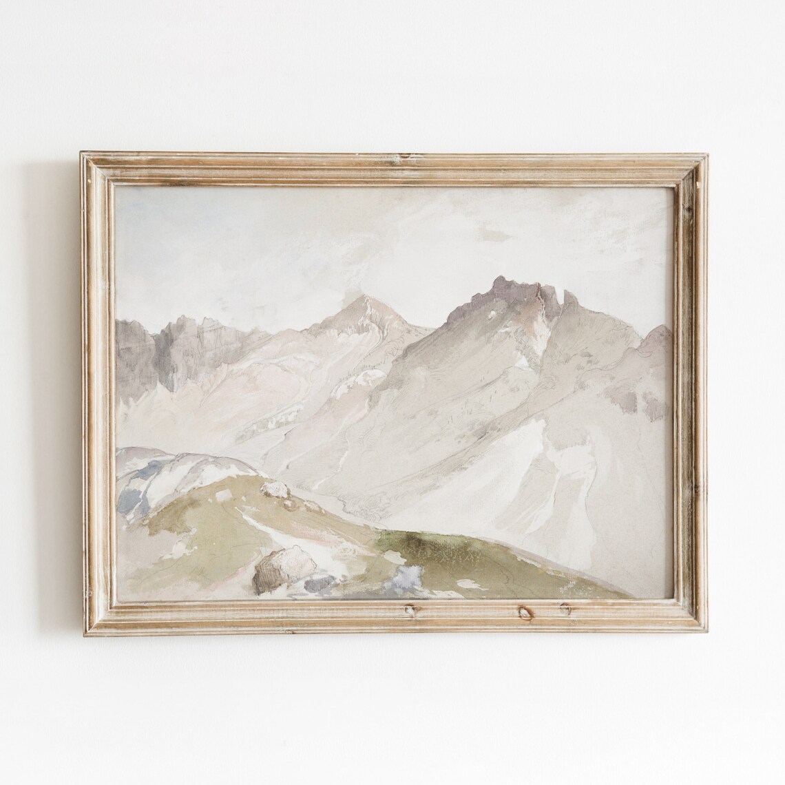 Little Cottonwood Canyon Vintage Mountain Range Art Print