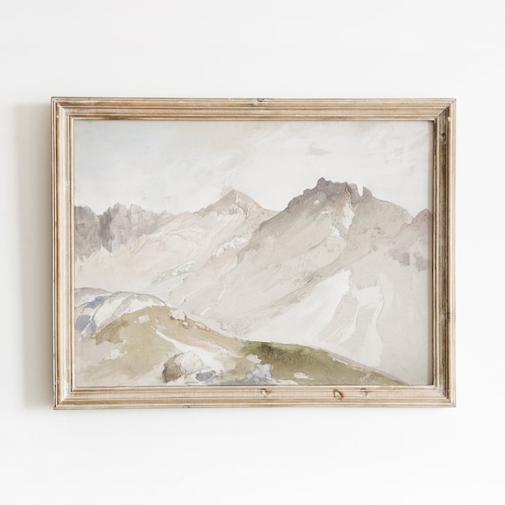 Little Cottonwood Canyon Vintage Mountain Range Art Print