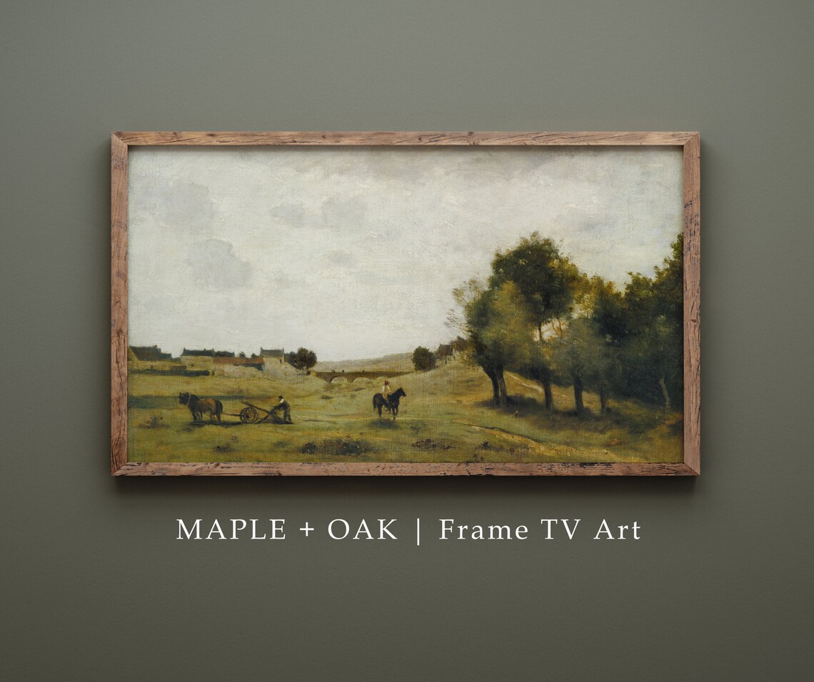 Vintage Farming Fields Landscape Art Print