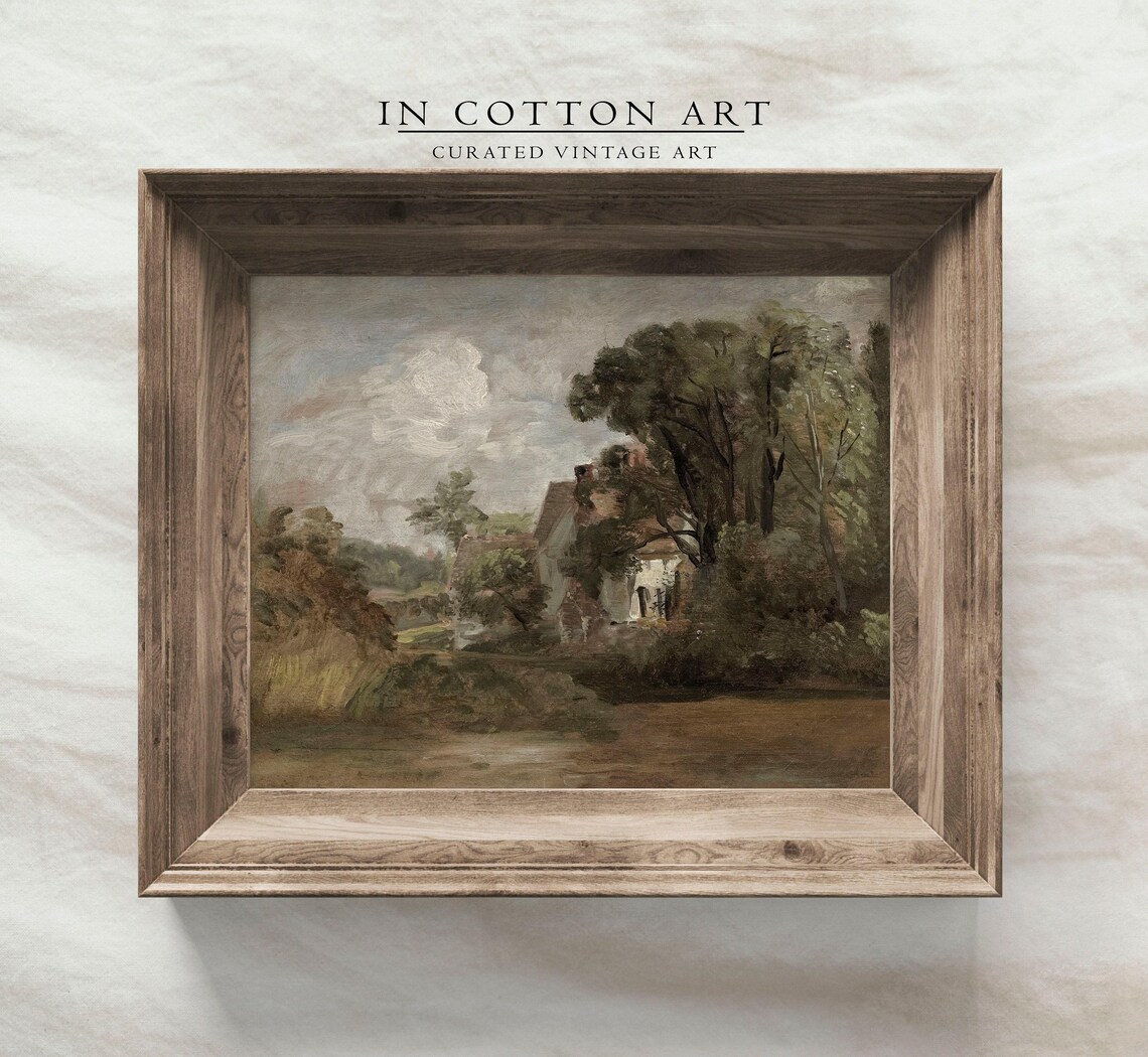 Vintage Neutral Earthy Landscape Art Print, Rustic - Image 4