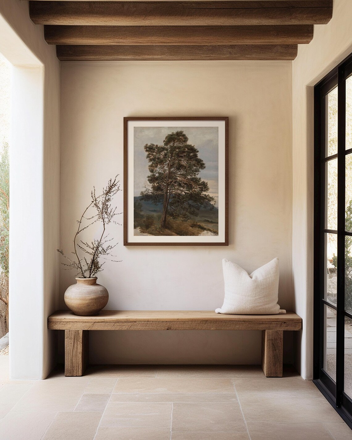 Vintage Pine Tree Art Print, Rustic Botanical Landscape - Image 2