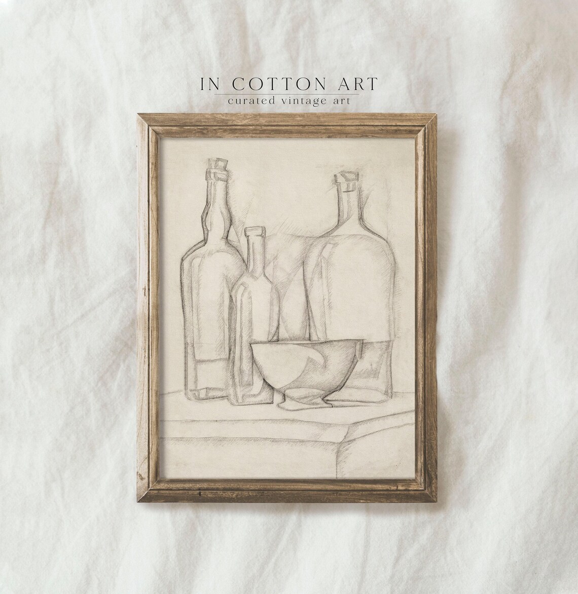 Vintage Still Life Sketch, Modern Cottage Art Print - Image 3