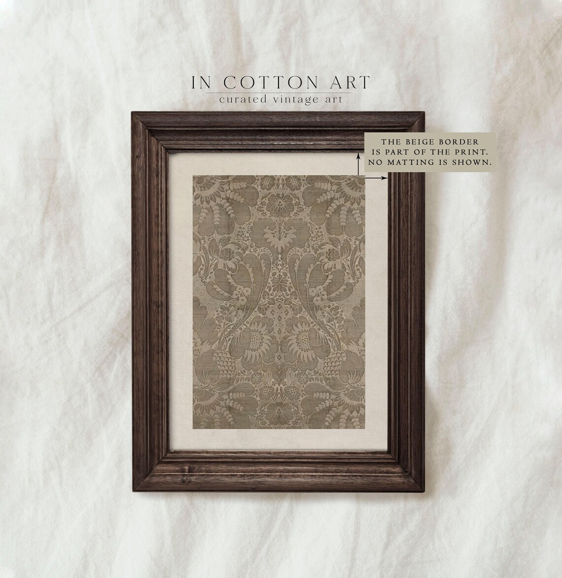 Vintage Neutral Botanical Tapestry Art Print, Eclectic Decor - Image 4