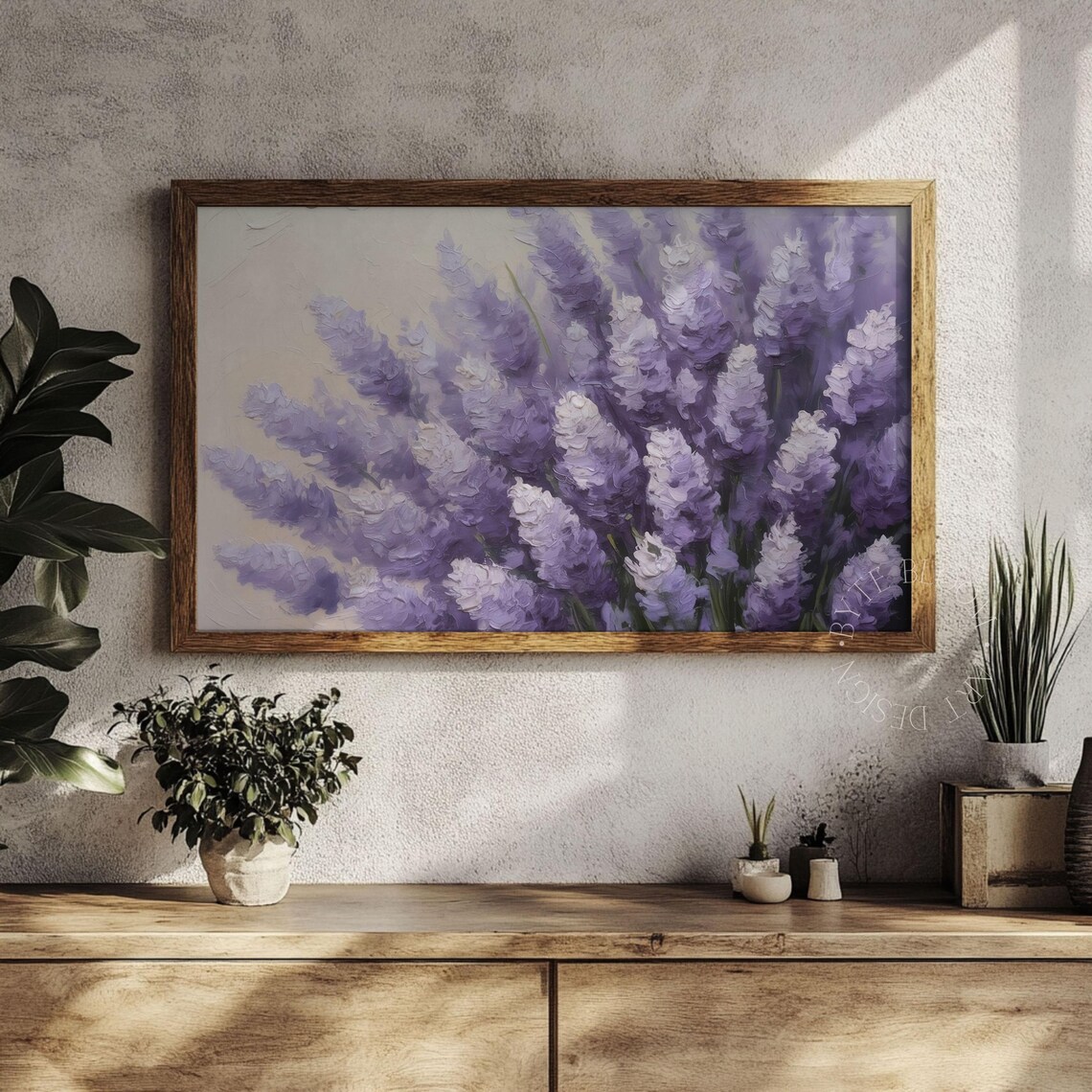 Purple Lavender Floral Impasto Oil Painting For Calming Decor Poster