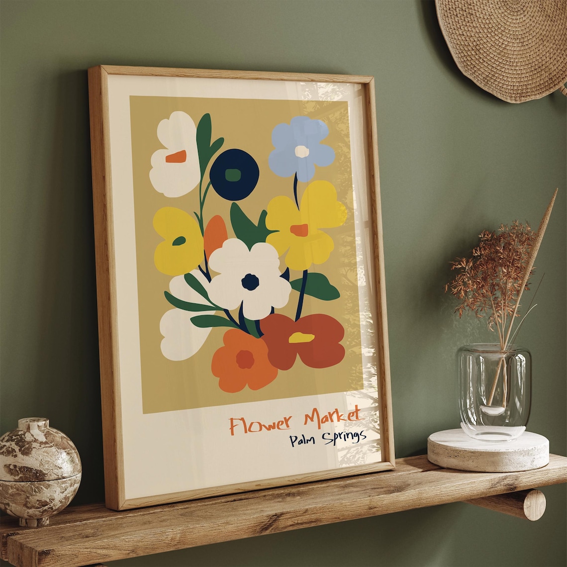 Palm Springs Flower Market Colorful Abstract Wildflower Bouquet Poster
