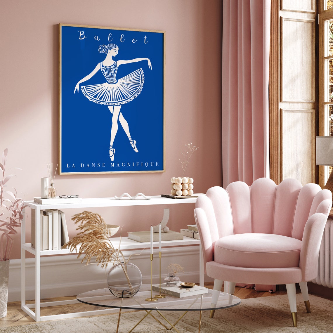 Ballet La Danse Magnifique Royal Blue Ballerina Dancer Poster - Image 3