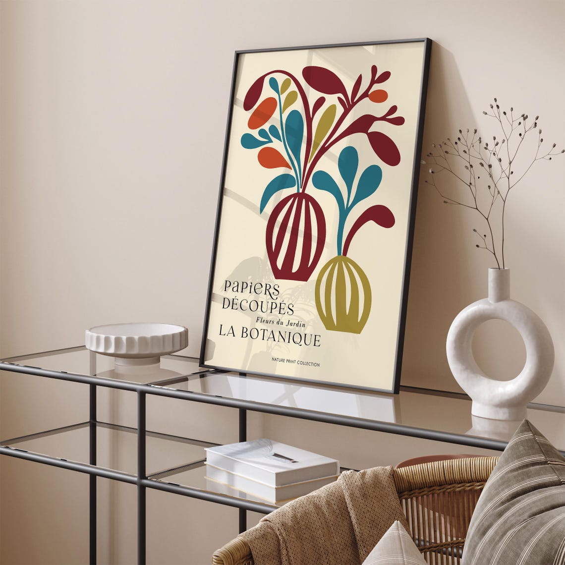 Papiers Decoupes Fleurs du Jardin La Botanique Retro Nature Poster - Image 3