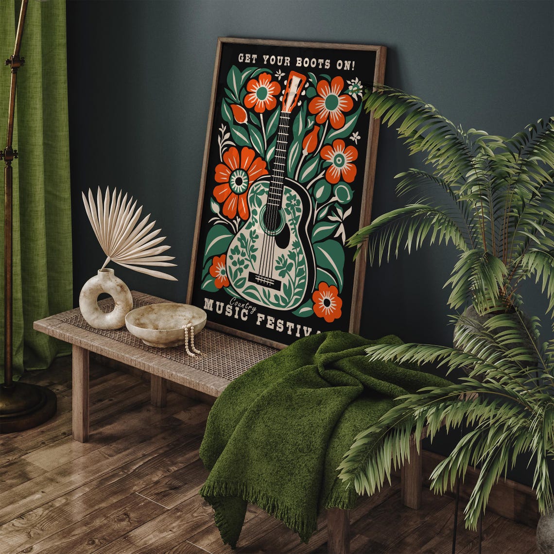 Country Music Poster Vintage Music Poster Western Wall Art Nashville Floral Poster Farmhouse Decor Country Music Fan Cowboy Wall Art - Image 4