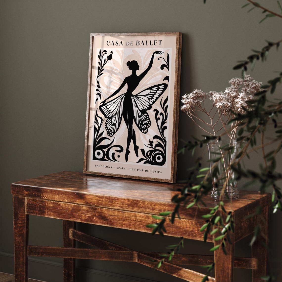 Casa De Ballet Barcelona Butterfly Wing Ballerina Dance Poster - Image 2