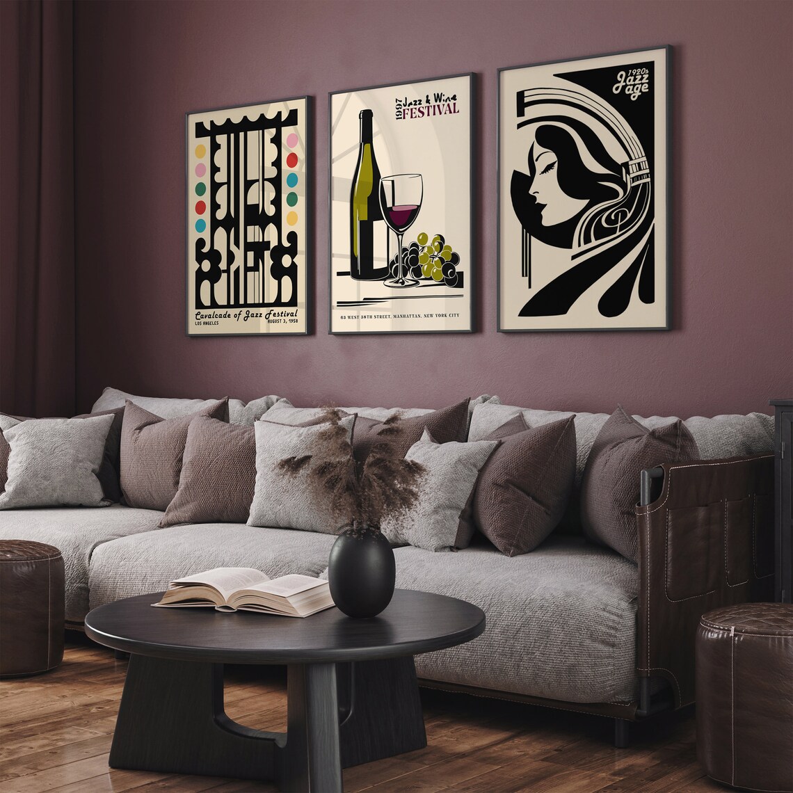 1920s Jazz Age Art Deco Woman Silhouette Vintage Music Poster - Image 5