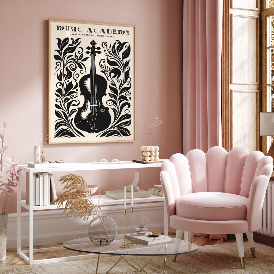 Music Academy Violin Classical Music Lovers Quote Decor Poster - Image 5