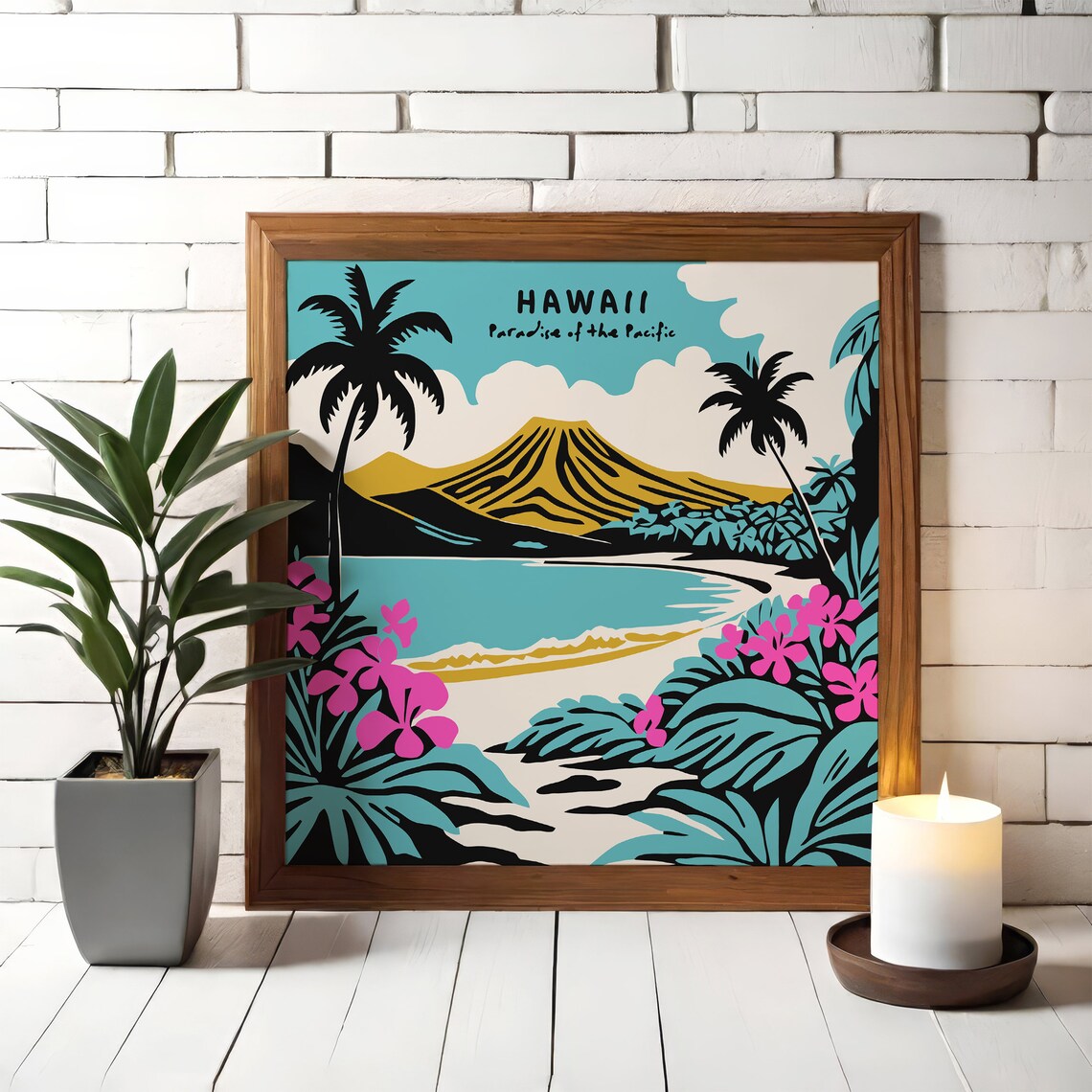 Hawaii Paradise Of The Pacific Volcano Bay Vintage Travel Poster - Image 3