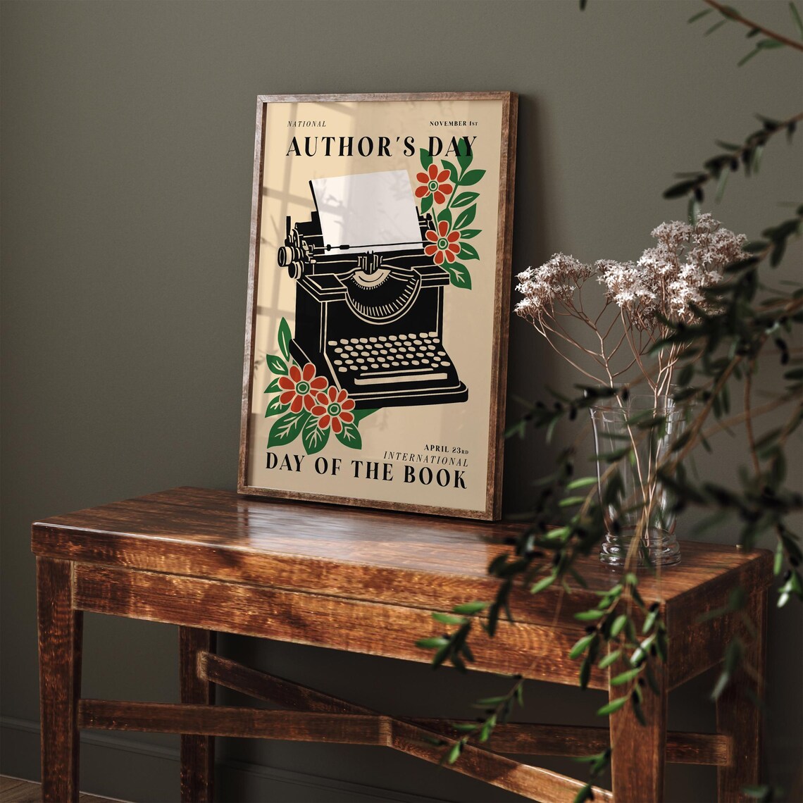 National Author's Day Typewriter International Day of the Book Poster - Image 4