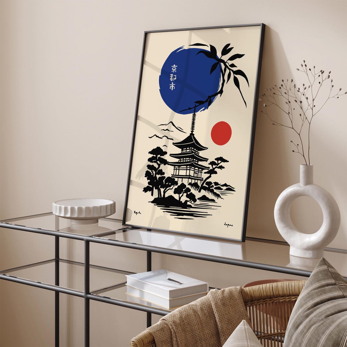 Kyoto Japan Pagoda Poster Minimalist Japanese Landscape Art Print Traditional Japanese Temple Zen Home Decoration Asian Cultural Art - Image 2