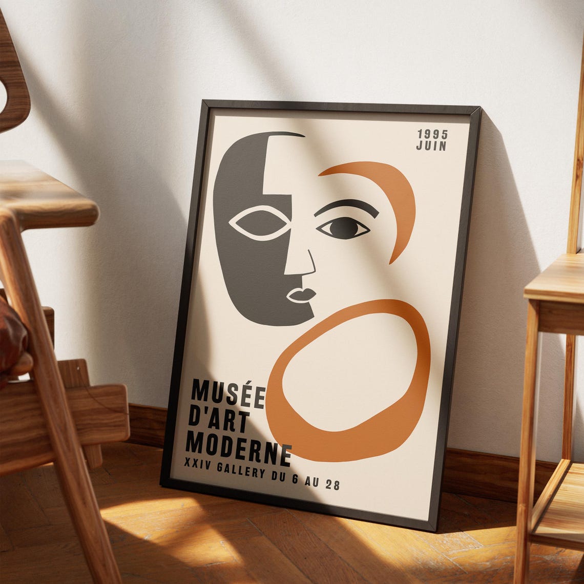 Musee dArt Moderne 1995 June Exhibition Abstract Face Poster - Image 5