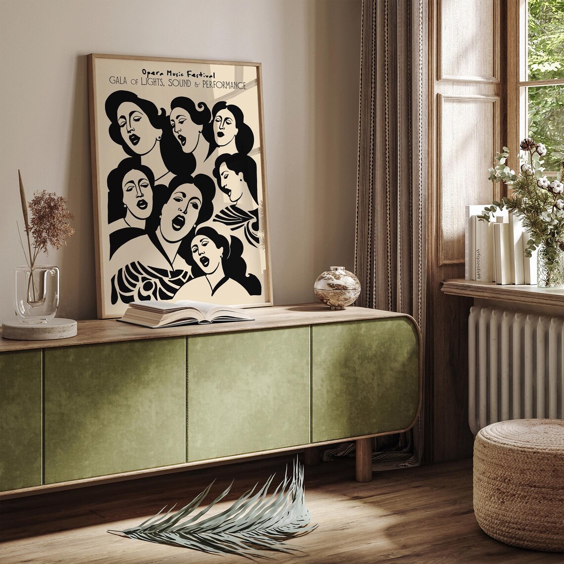 Opera Music Festival Gala Singers Poster In Black And Cream Art - Image 5