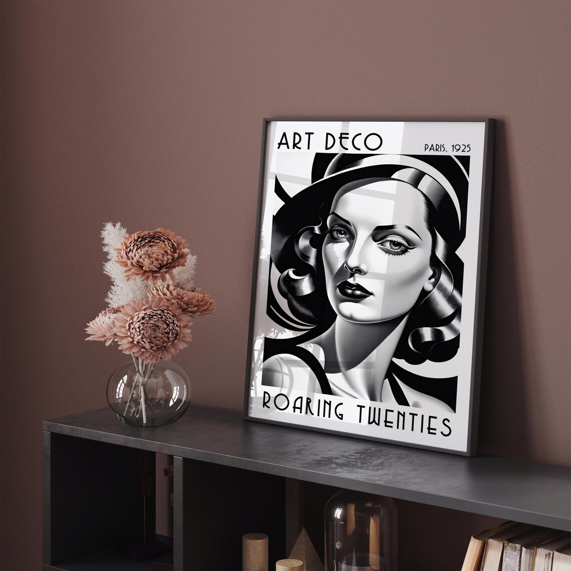 Art Deco Paris 1925 Roaring Twenties Elegant Flapper Portrait Poster - Image 2