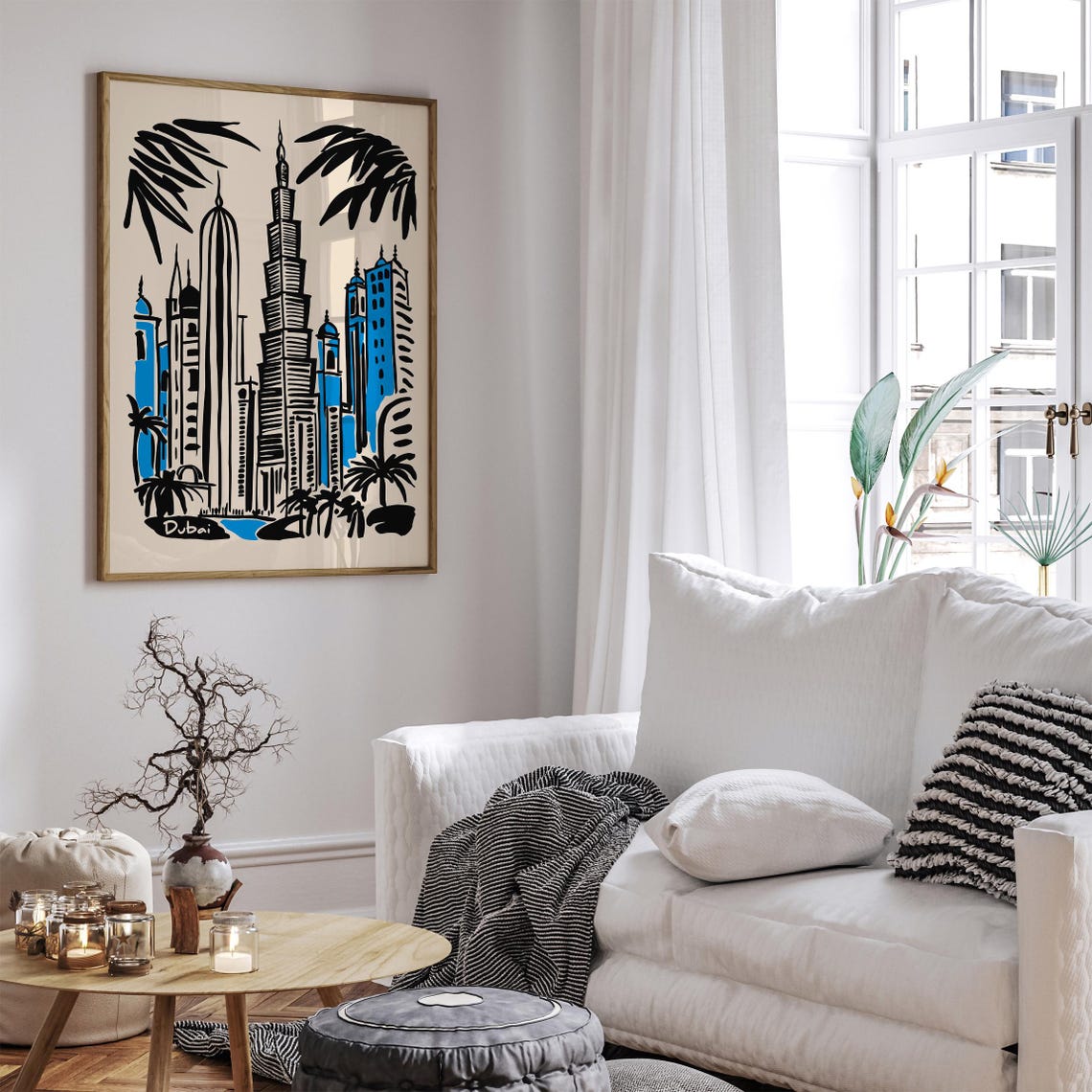 Dubai Burj Khalifa Blue Daytime Skyline Cityscape Travel Poster - Image 5