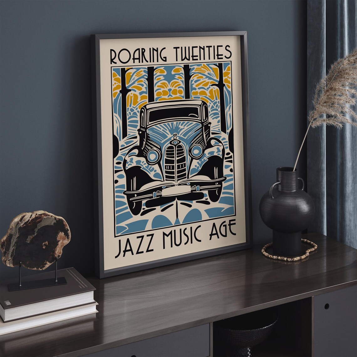 Roaring Twenties Classic Vintage Car Art Deco Jazz Music Age Poster - Image 3