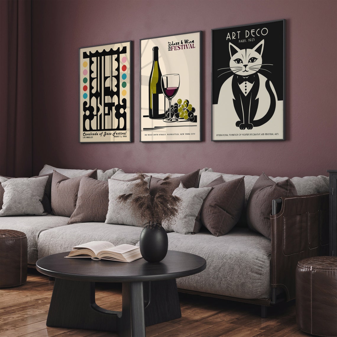 Art Deco Paris 1925 Cat In Tuxedo Vintage Exhibition Art Poster - Image 4