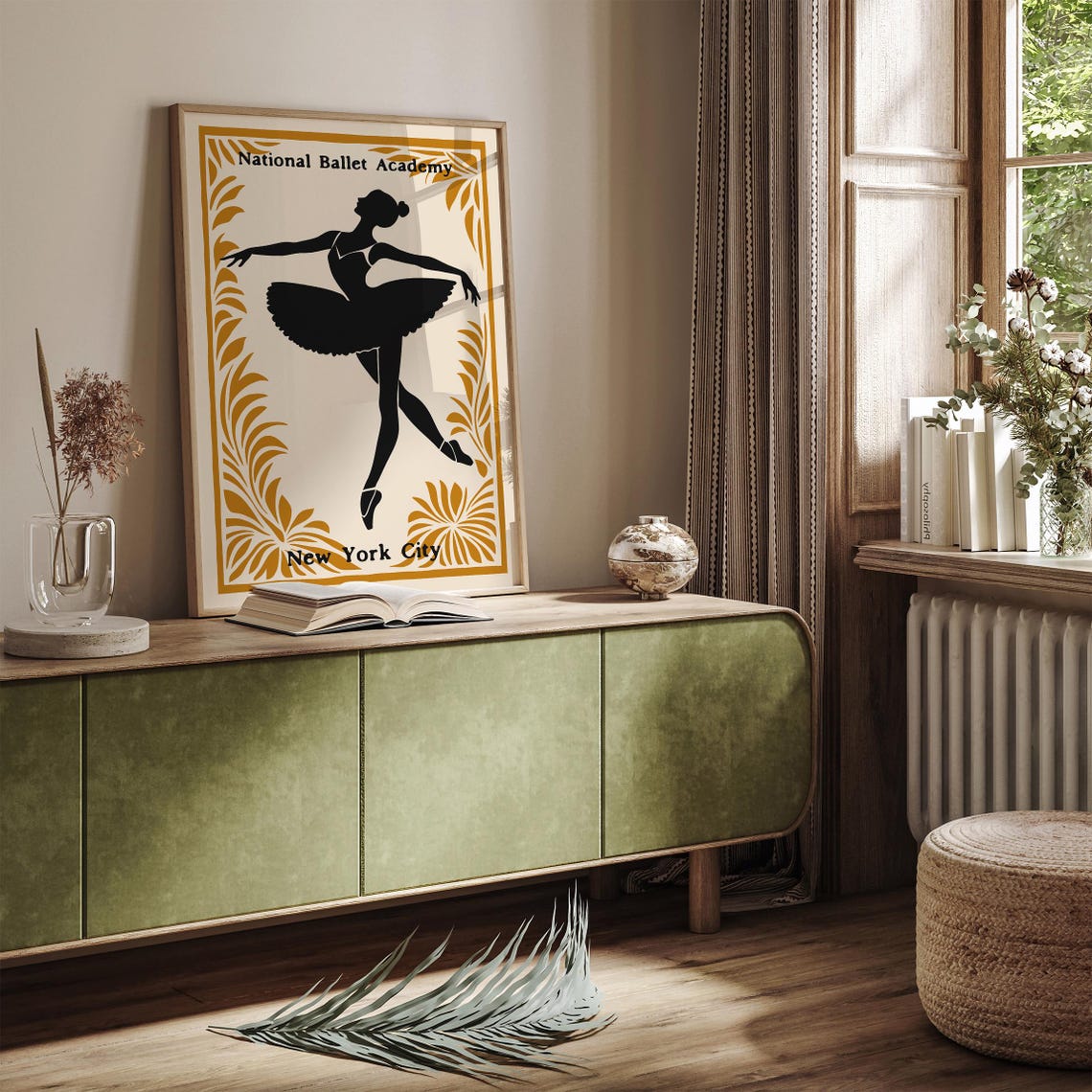 National Ballet Academy NYC Poster with Black Ballerina Silhouette - Image 5