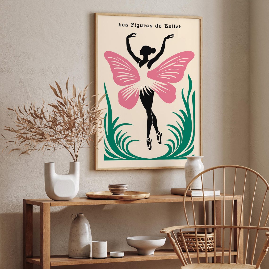 Les Figures de Ballet Poster with Pink Butterfly Wings Dancer - Image 2