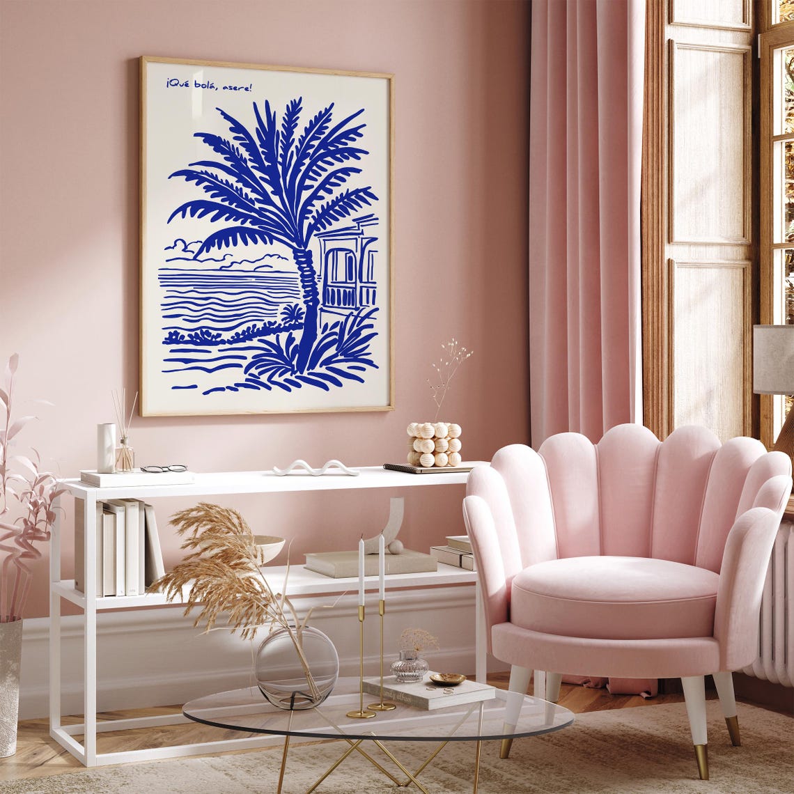 Cuban Que Bola Asere Palm Tree Tropical Caribbean Beach Scene Poster - Image 3