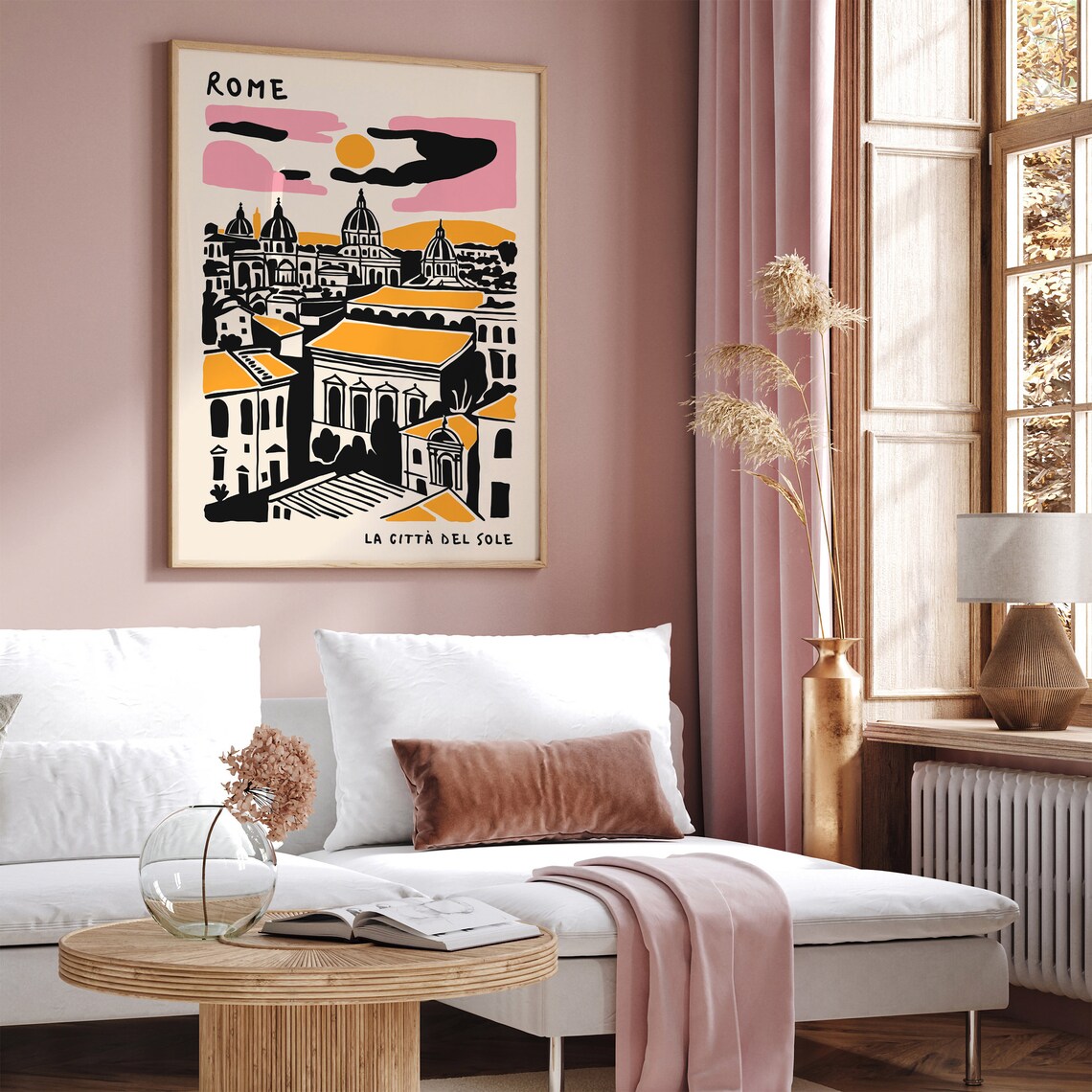 Rome La Città del Sole Domes Cityscape Retro Travel Art Poster - Image 4