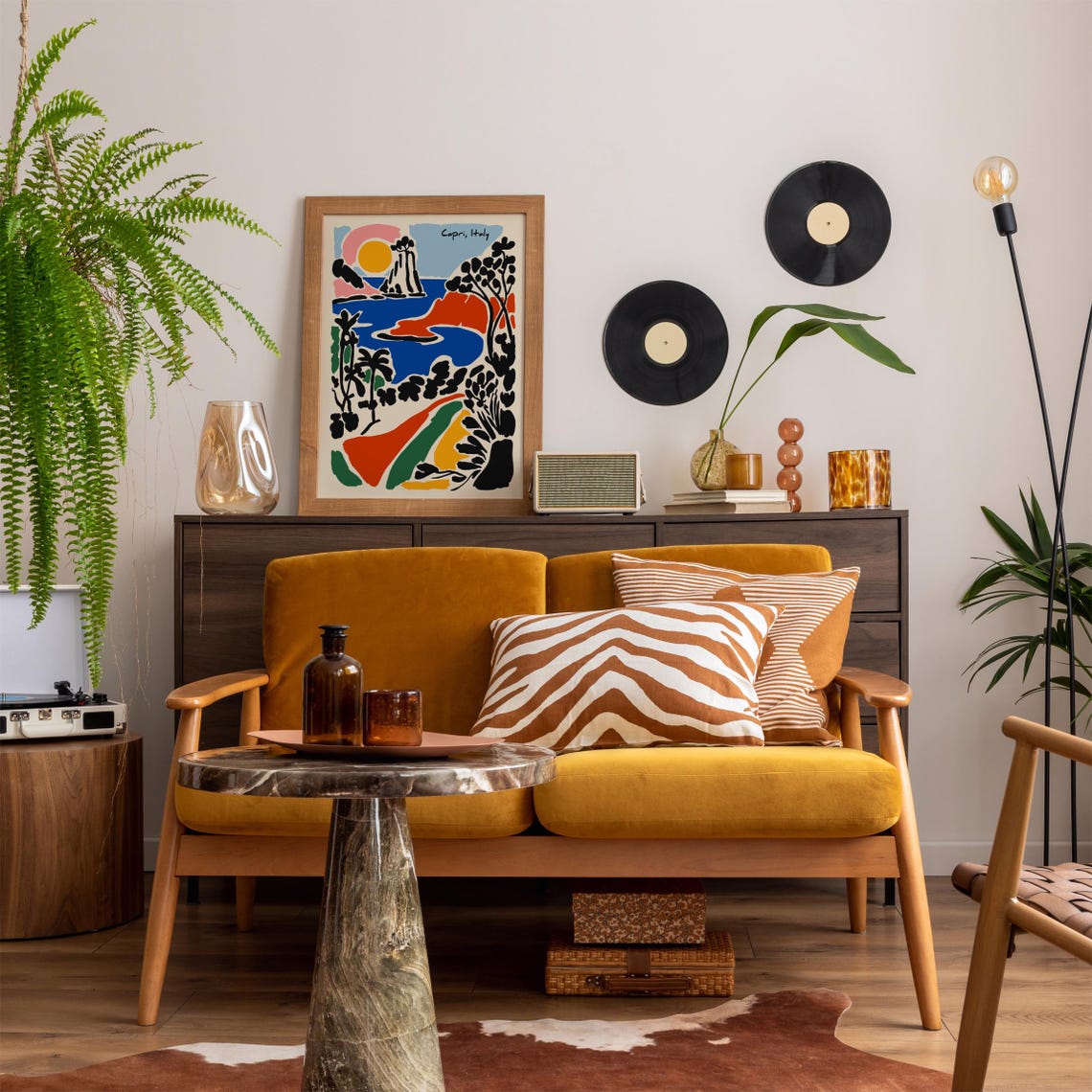 Capri Italy Sunset over Faraglioni Rocks Coastal Artwork Poster - Image 4